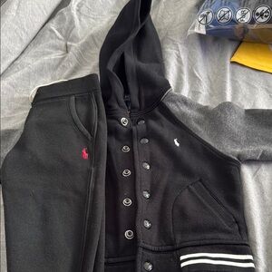 Black and Gray Hoodie with Joggers Set